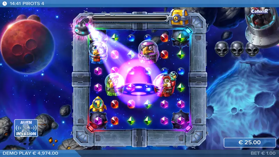 Pirots 4 Free Drops – 3 Bonus-Symbole aktivieren das Bonusspiel